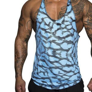 Débardeur de gym pour hommes respirant athlétique Stringer solide dos nageur entraînement Fitness musculation entraînement musculaire en gros tricoté - Product Image 2