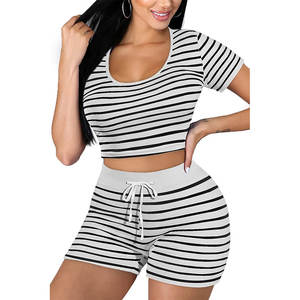 Solide élégant salon usure d'été sublimé chemise femmes de shorts deux pièces ensemble partie tenue décontractée 2 pièces ensemble court - Product Image 2
