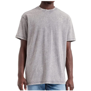 เสื้อยืดผู้ชายผ้ากรดซักเสื้อสตรีทแวร์เสื้อฮิปฮอปหิน100% ผ้าฝ้ายปรับแต่งโลโก้เสื้อยืดวินเทจโอเวอร์ไซส์ - Product Image 2