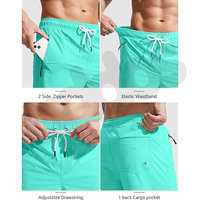 Short de bain athlétique respirant pour homme en Spandex/Polyester avec doublure de compression, taille haute, séchage rapide et respectueux de l'environnement