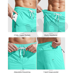 100% Polyester athlétique course maille hommes maillot de bain avec doublure de Compression séchage rapide conseil Shorts maillot de bain maillots de bain - Product Image 4