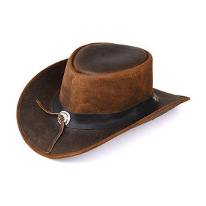 Cheap Price Western Cowboy Riding Racing <b>Leather</b> <b>Hats</b> Customized Logo Embroidery Plain Blank Cowboy <b>Hats</b> - Product Image 4