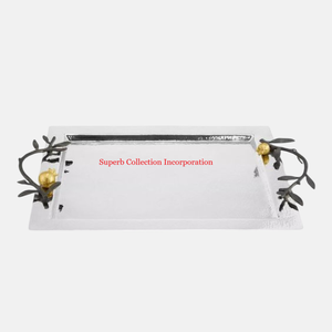 Vintage <b>Stainless</b> <b>Steel</b> <b>Tray</b> Gold Plated Pomegranate Handle for Food Serving Dessert Display Dishes Plates Wholesale Suppliers - Product Image 1