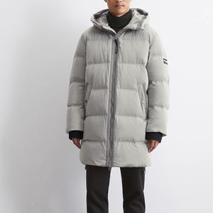 Longue veste d'hiver coupe-vent imperméable à col montant pour hommes nouveau design de tissu en toile - Product Image 1