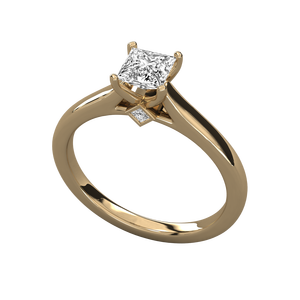Anillo de Diamantes Personalizable de 14K, Oro, Corte Princesa D VVS, Diamante Cultivado en Laboratorio con Certificado IGI, Anillo de Compromiso, Promesa y Boda para Mujer - Product Image 1