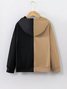 Venta al por mayor de alta calidad de expresión de impresión de dos tonos zip Up Sudadera con capucha de lana sin camiseta personalizada OEM - Product Image 2