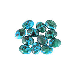 Chrysocolle Malachite Pierres Naturelles Forme Ovale 12Pcs En Gros Lot 216Cts Fabrication pour bijoux - Product Image 1