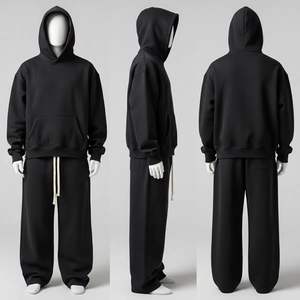 ชุดวอร์มผ้าฝ้าย 100% สำหรับฤดูหนาว แบบยูนิเซ็กซ์ พร้อมโลโก้สั่งทำ แฟชั่นสตรีทแวร์ ชุดลำลองสำหรับผู้ชาย - Product Image 6