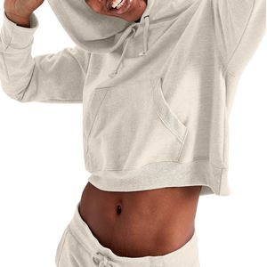 2025 alta calidad diseño personalizado mujer 100% algodón francés Terry recortada Sudadera con capucha al por mayor de alta calidad Crop transpirable sudaderas con capucha - Product Image 5