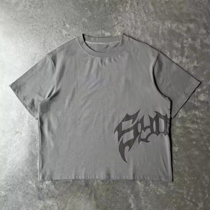 Nouveau design T-shirt épais 100% coton à col ras du cou pour hommes, sérigraphie personnalisée, logo imprimé, boîte adaptée - Product Image 2