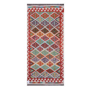 Alfombra Kilim de Maimana, Afganistán, 192 x 87 cm, Alfombras y Juegos de Alfombras - Product Image 1