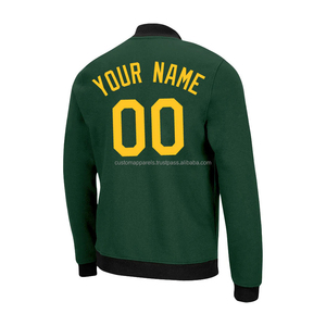 Wool Leather Sleeve <b>Varsity</b> <b>Jacket</b> for Clubs Custom Stand Collar Premium Letterman <b>Jacket</b> with Front Embroidery - Product Image 3
