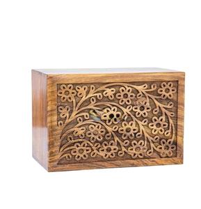 Urna de palisandro hecha a mano para cenizas humanas, árbol de la vida, caja de madera personalizada para cenizas, caja de urna de madera grande hecha a mano - Product Image 1