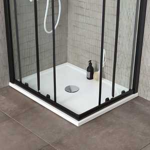 ห้องอาบน้ำกระจกใสแบบมีกรอบสีดำด้าน ขนาด 70x70 ซม. หนา 6 มม. ดีไซน์สวยงาม - Product Image 2
