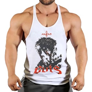 เสื้อกล้ามผู้ชายผ้าคอตตอนโพลีเอสเตอร์ออกแบบโลโก้ได้ตามต้องการชุดออกกำลังกายแบบลำลอง - Product Image 1