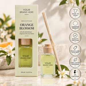 Diffuseur de parfum à la fleur d'oranger en marque propre 250ml |   Parfum d'ambiance floral et méditerranéen |   Fabricant OEM Espagne - Product Image 1