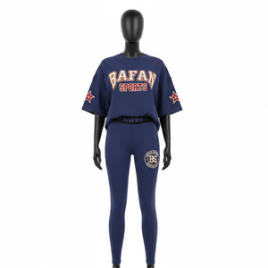 เสื้อยืดคอตตอนพรีเมียม 300GSM ชุดเลกกิ้ง 260GSM แผ่น PVC สะท้อนแสงสีรุ้ง ชุดออกกำลังกายพร้อมโลโก้สั่งทำ - Product Image 1