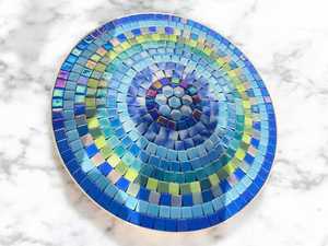 Dazzling <b>Mosaic</b> Side Table: Iridescent <b>Art</b> - Blue Coffee Table - Side Table - Livingroom Decor - Gift - Product Image 6