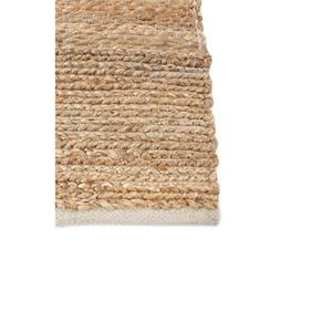 พรมปูพื้นทรงสี่เหลี่ยมผืนผ้าสีเบจน้ำตาลสไตล์คลาสสิกจาก Nomadic Threads ทำจากปอกระเจาถักทอด้วยมือ ลายเส้นนามธรรม เหมาะสำหรับตกแต่งบ้านและทางเดิน รุ่น PDJT-242 - Product Image 4