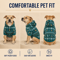Tenues assorties parent-enfant et animal de compagnie sur le thème de Noël pour l'automne-hiver – Ensembles confortables et créatifs en velours à capuche pour chiens et chats