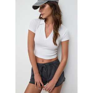 T-shirt à col polo en tissu de velours côtelé - Product Image 2