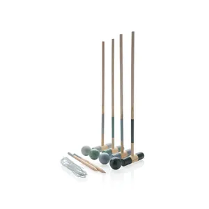Ensemble de croquet en bois personnalisé pour les jeux de plein air - Product Image 1