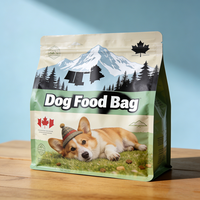 Sac en Mylar à fond plat avec fermeture éclair réutilisable, impression de logo personnalisé, finition mate, pour animaux de compagnie, chiens et chats