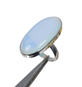 แฟชั่นMilky Opalite 925 เงินสเตอร์ลิงแหวนอัญมณีแหวนที่สง่างามเครื่องประดับHandmadeรูปไข่จี้ของขวัญคริสต์มาส - Product Image 1