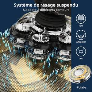 Rasoir Électrique Portable à Écran LED pour Hommes, Étanche IPX7, Tondeuse à Barbe et Cheveux, Rasoir Rotatif pour Crâne Chauve - Product Image 6