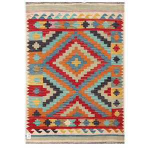 Alfombra Kilim de Maimana, Afganistán, 146 x 102 cm, Juego de Alfombras - Product Image 1