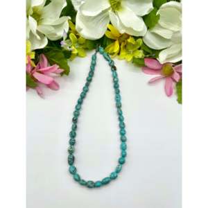 Hecho a Mano por los Navajo # Collar de 8 Turquesas con Perlas de Agua Dulce y Colgante en Forma de Número, Regalo Moderno para Bodas y Fiestas Religiosas - Product Image 1