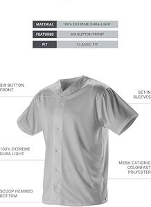 Maillots de Baseball vierges pour hommes chemises à manches courtes décontracté garçons bouton complet maillot de Baseball respirant fabriqué au Pakistan - Product Image 2