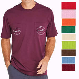 T-shirts surdimensionnés en coton biologique pour hommes, impression sérigraphique, double poche, taille plus, travail personnalisé - Product Image 6