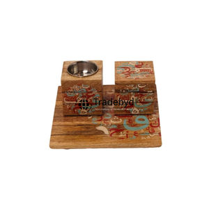 Soporte tradicional de madera Bakhoor con artesanía artística para un ambiente aromático y relajante de Tradebyd - Product Image 2