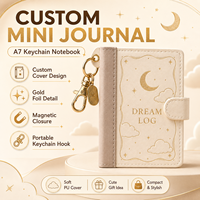 Carnet de notes miniature LABON A7 personnalisé en cuir PU avec fermeture magnétique, couverture dorée, journal de rêves, OEM ODM, marque privée, cadeau