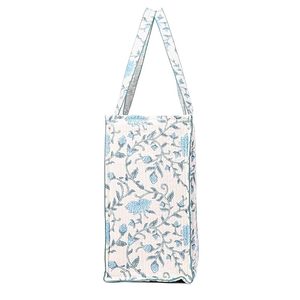 Grand sac fourre-tout en coton matelassé fait à la main sac en toile à fermeture éclair écologique pour femmes imprimé ciel voyage d'été Shopping dame - Product Image 3