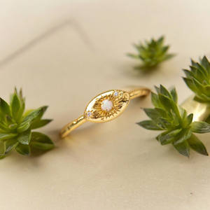 925 plata esterlina Natural ópalo etíope forma redonda bisel ajuste Anillo Compromiso banda anillos joyería - Product Image 2