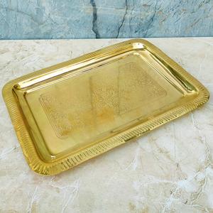 Bandeja de latón hecha a mano de lujo, plato de servicio de estilo antiguo con detalles intrincados Para Boda y decoración del hogar - Product Image 6