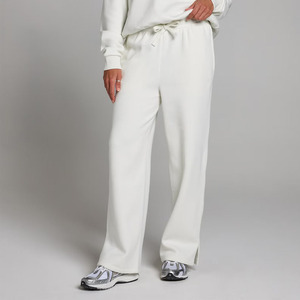 กางเกงกีฬาขาตรงสำหรับผู้หญิง, กางเกงขายาวสีขาวผ้าเทอร์รี่ขนแกะเทอร์รี่ผ้านุ่มกางเกงขายาวและกางเกงขายาวสำหรับผู้หญิง - Product Image 1