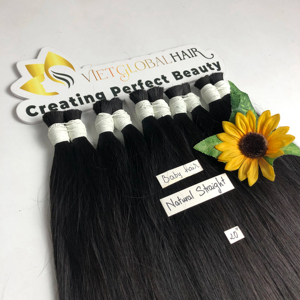 Vietglobal 100% Vierge Non Transformés 12a Cheveux de Bébé Bruts Couleur Personnalisée Droite Non-Remy Machine Double Extensions de Cheveux Humains - Product Image 1