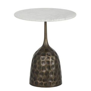 Table en laiton et marbre pour la maison Table de meubles de café d'hôtel et de restaurant couleur or et blanche Table basse de luxe au design moderne - Product Image 3