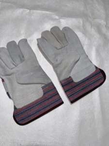 Guantes DE SEGURIDAD XL de alta resistencia personalizados Trabajo de construcción de cuero de vaca dividido - Product Image 4