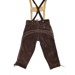 Kniebundhosen traditionnel pour hommes taille haute allemand Oktoberfest bavarois Trachten foncé tissé Style traditionnel Kniebundhosen hommes - Product Image 2