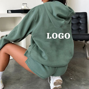 Ensemble d'été à capuche et short pour femmes-Ensemble deux pièces décontracté Stylish Loungewear Tracksuit Co Ord Gym Workout Sportswear - Product Image 3