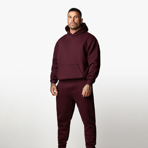 Fleece Oversized Hoodie Boxy Fit Blank Plain Men <b>Hoodies</b> Tracksuit Unisex Wholesale Hoody Streetwear Tracksuit - Product Image 1