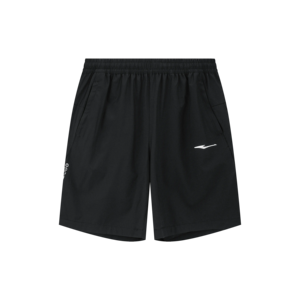 Short de basketball sportif ERKE pour homme, noir, tissé et tricoté, avec taille élastique et logos pour un confort optimal - Taille XXS - Product Image 1