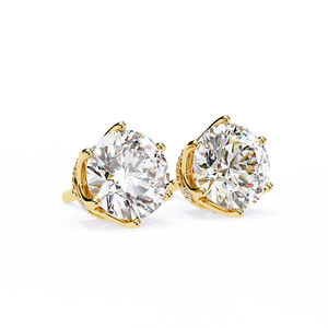 ต่างหูทองคำ 18K สวยงาม ประดับเพชรเพาะเลี้ยง ต่างหูเพชรคุณภาพพรีเมียม - Product Image 1
