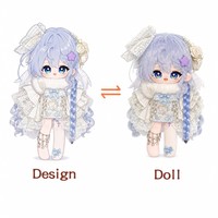 Poupée en peluche Anime Lolita, jouet en peluche rembourré en coton PP doux, robe en dentelle, cadeau de collection, vente en gros personnalisée