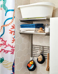 Porte-serviettes de <span class=keywords><strong>cuisine</strong></span> mural en acier inoxydable personnalisé avec rail de <span class=keywords><strong>suspension</strong></span> à double niveau et étagère - Product Image 4