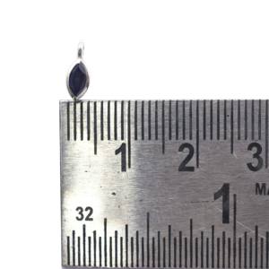 Colgante con forma de marquesa de zafiro azul, ajuste de bisel chapado en oro rodio de 9 MM, estilo bonito para regalo, plata esterlina chapada en plata - Product Image 3